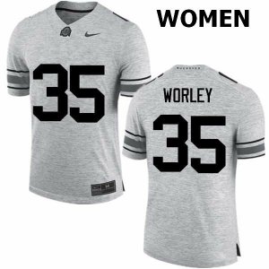 Women's Ohio State Buckeyes #35 Chris Worley Gray Nike NCAA College Football Jersey Official GLD4844AU